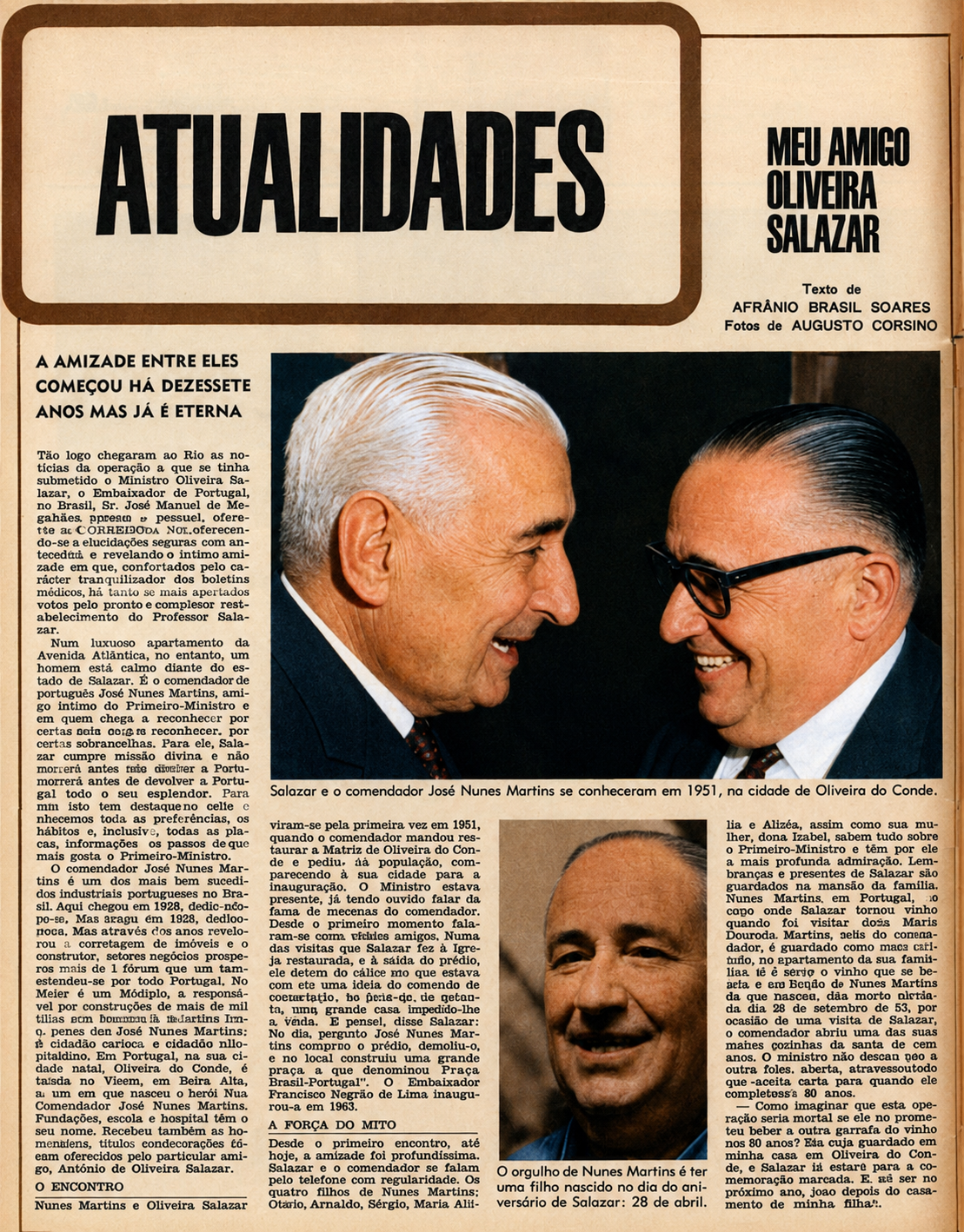 Comendador e Salazar, Revista O Cruzeiro, 1968
